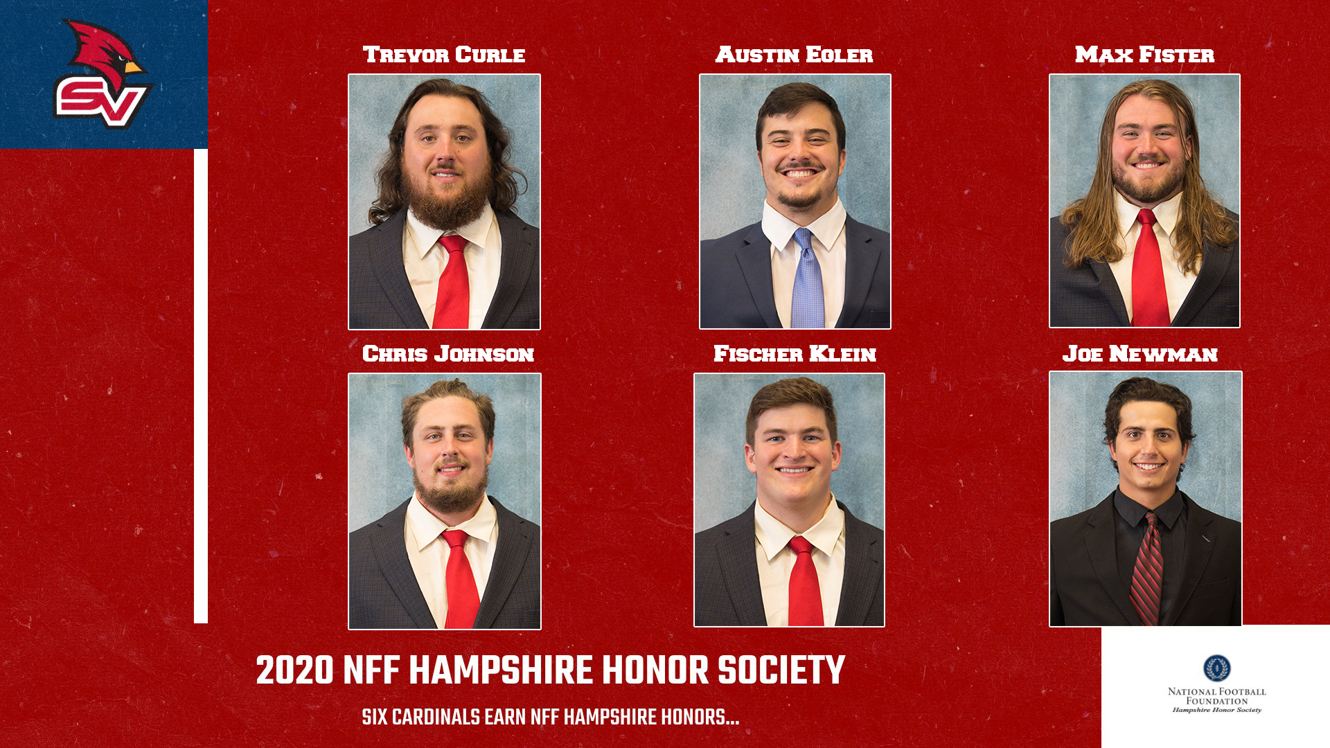 SVSU Football Lands Six 2020 Hampshire Society Honorees