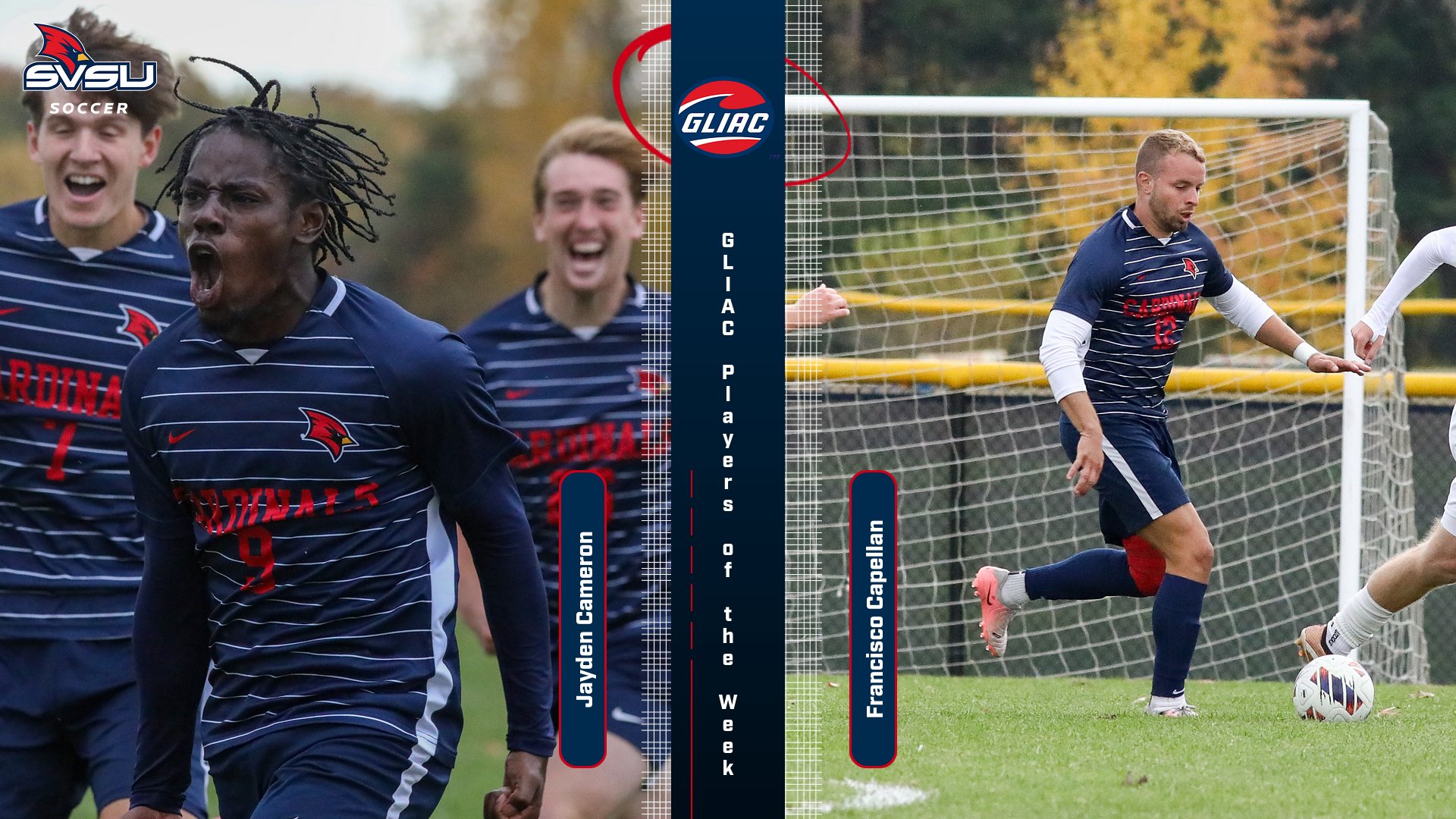 Jayden Cameron and Francisco Capellan Sweep GLIAC Player of the Week Awards