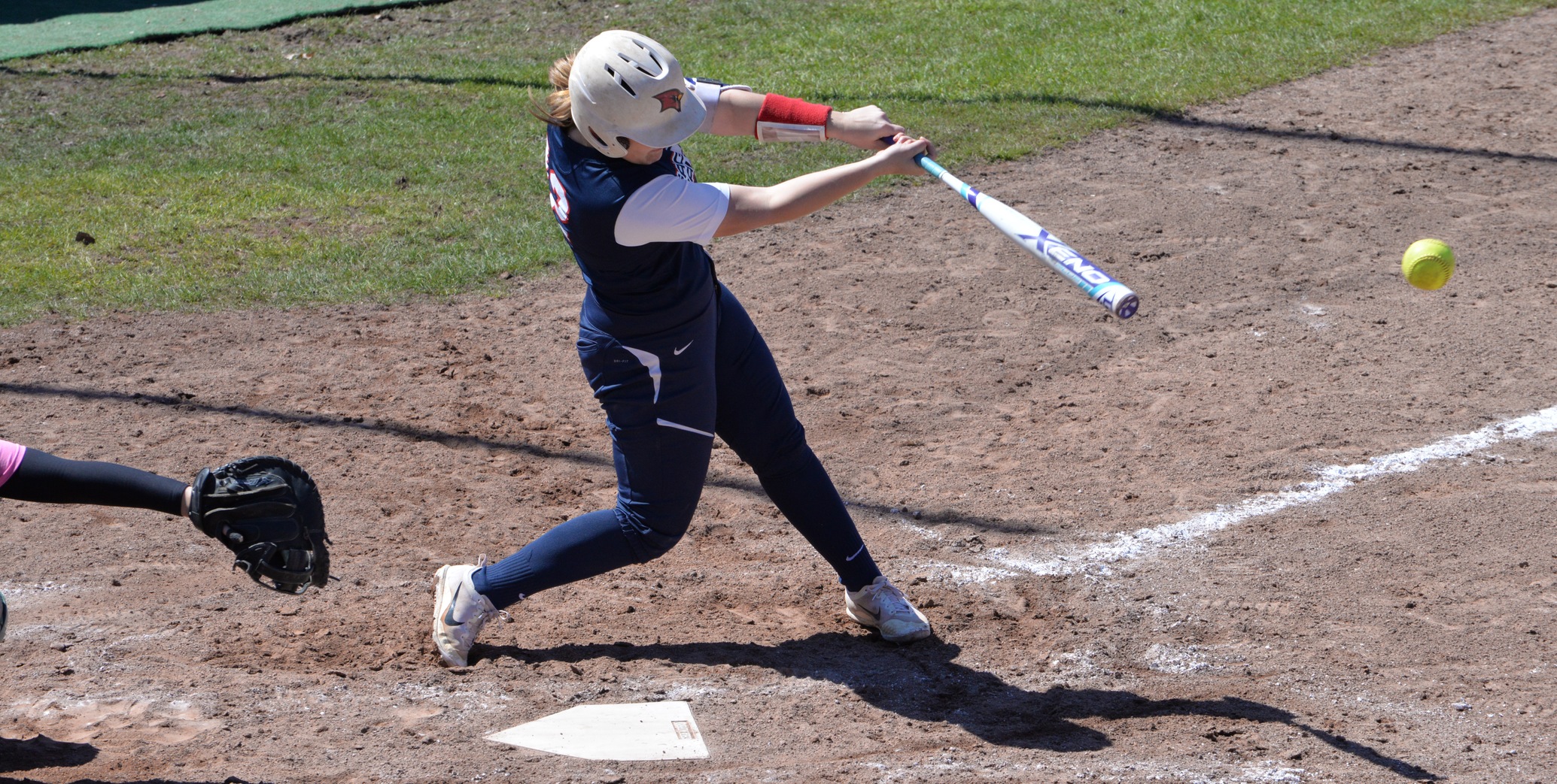 Julia Miller had a big two-run blast for the Cardinals in the game one victory...