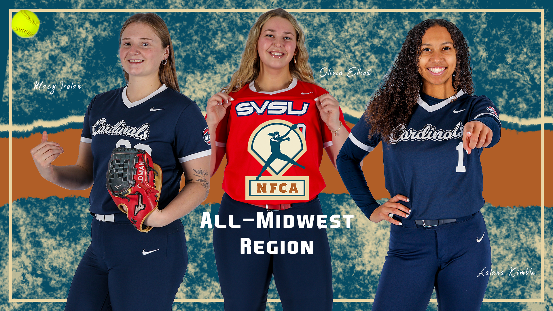 Three Cardinals Named NFCA All-Midwest Region