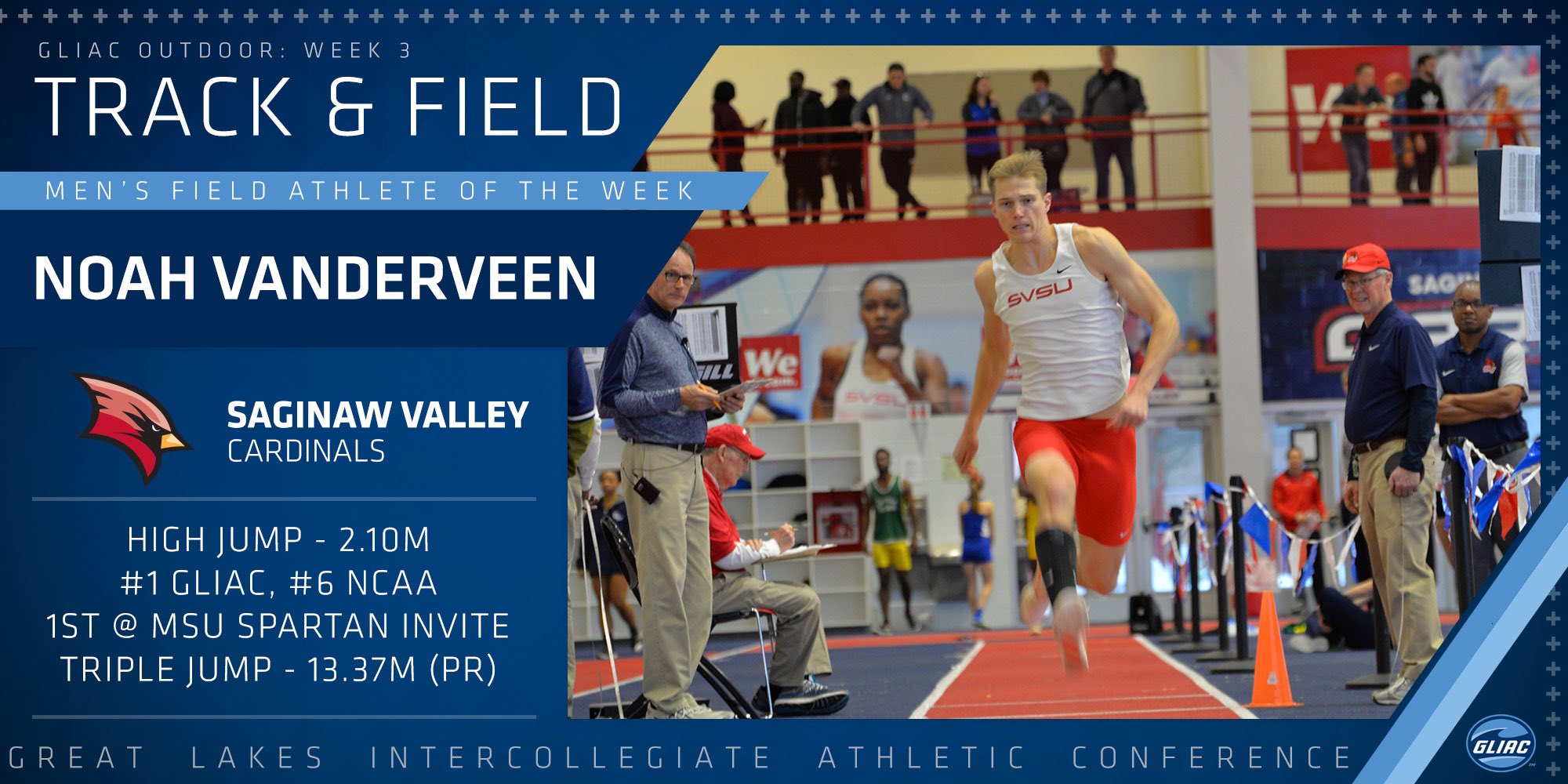 VanderVeen Named GLIAC Field Athlete of the Week