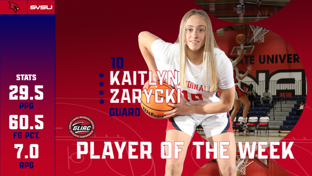 Zarycki Earns Third GLIAC Player of the Week Award This Season